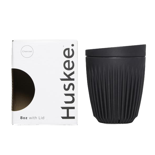 HuskeeCup Single Unit Packaging (Cup and Lid) Charcoal
